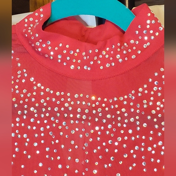 Sheer Rhinestones Turtleneck Bodysuit - Picture 3 of 11